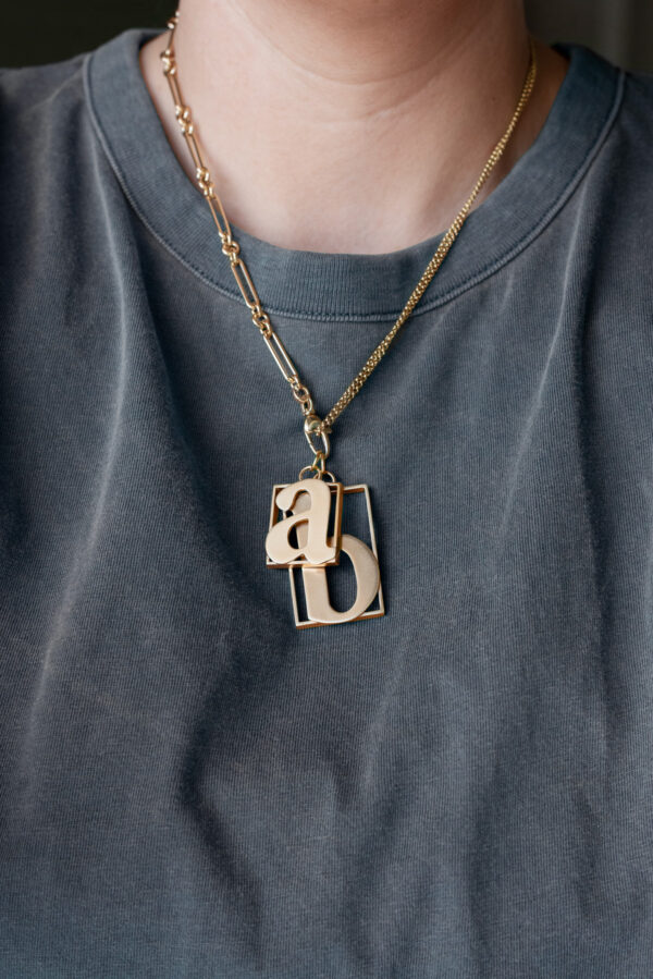 Oversized Serif in 14k yellow gold