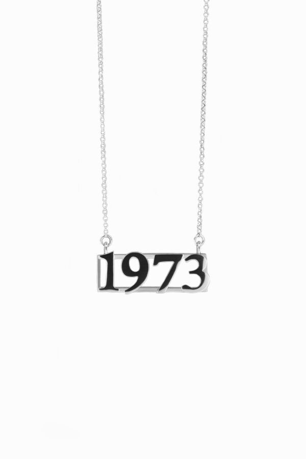 Sterling silver birth year necklace 1973